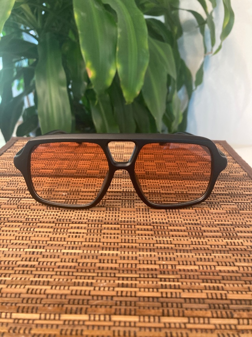 Large Acetate Frame Retro Aviator Sunglasses ( 80976) Matte Black